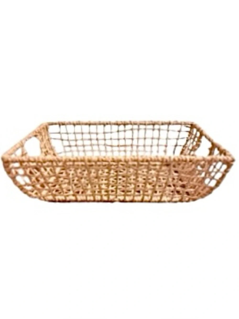 NWOT- Natural Jute Open Weave Storage Basket - Tan